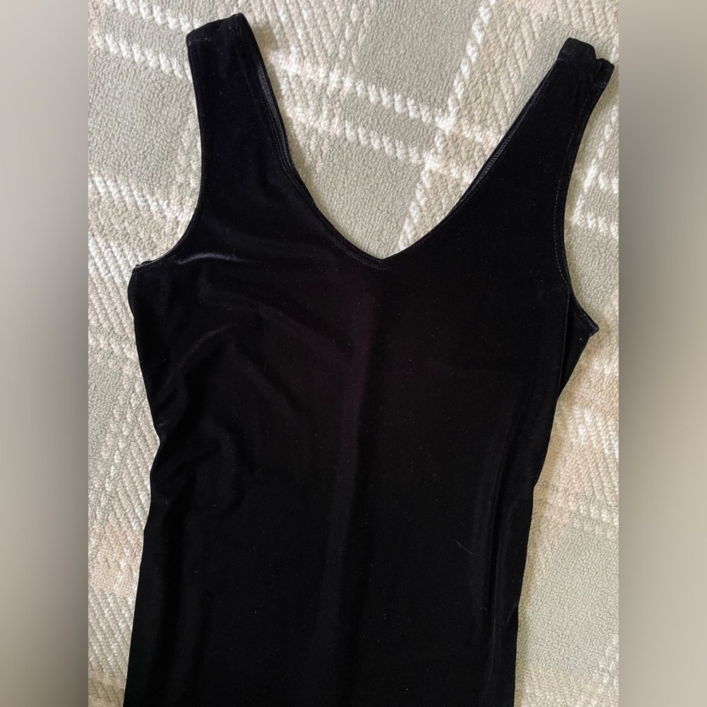 VTG Kathie Lee Collection black velvet stretch gown L
